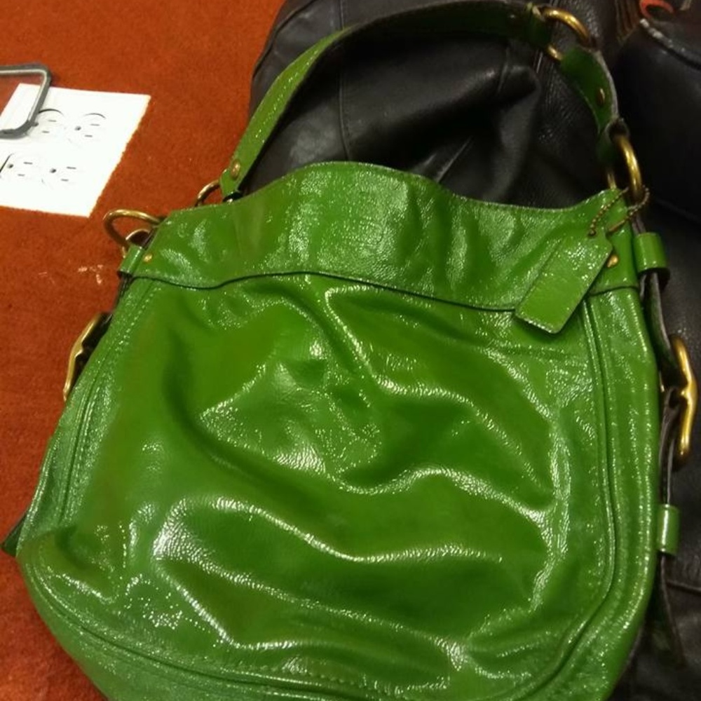 Green Patent Leather COACH purse